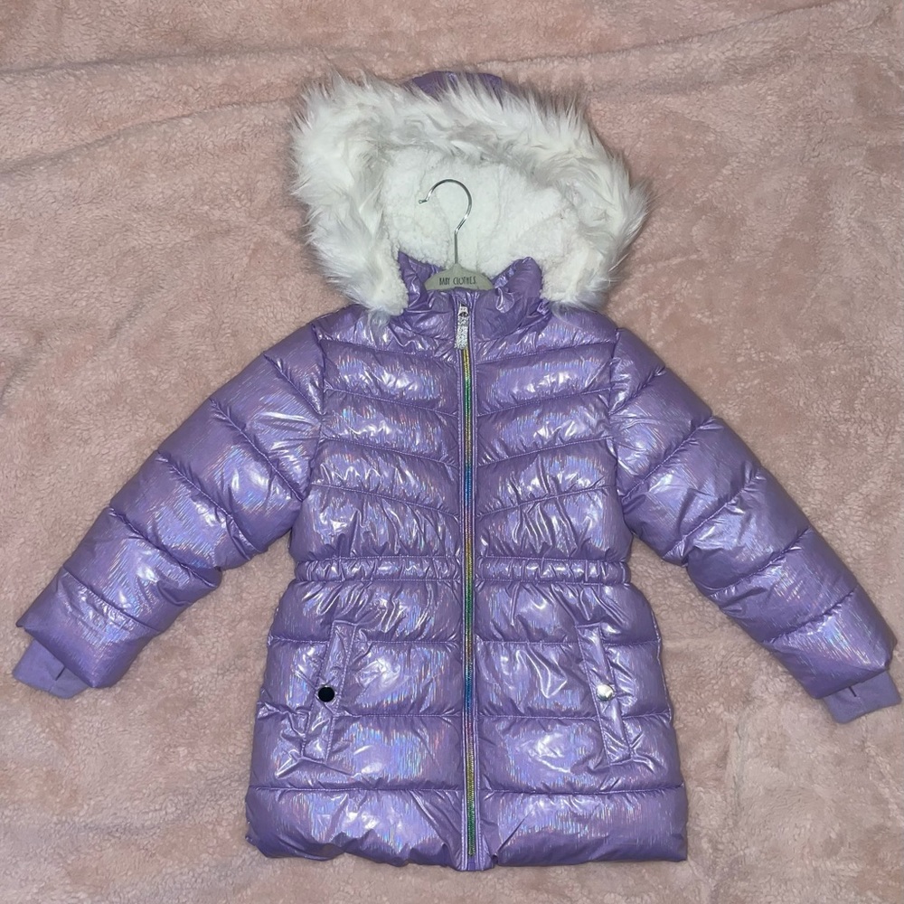 Member’s Mark Girl’s Favorite Puffer Jacket size 5 Purple Iridescent NWOT